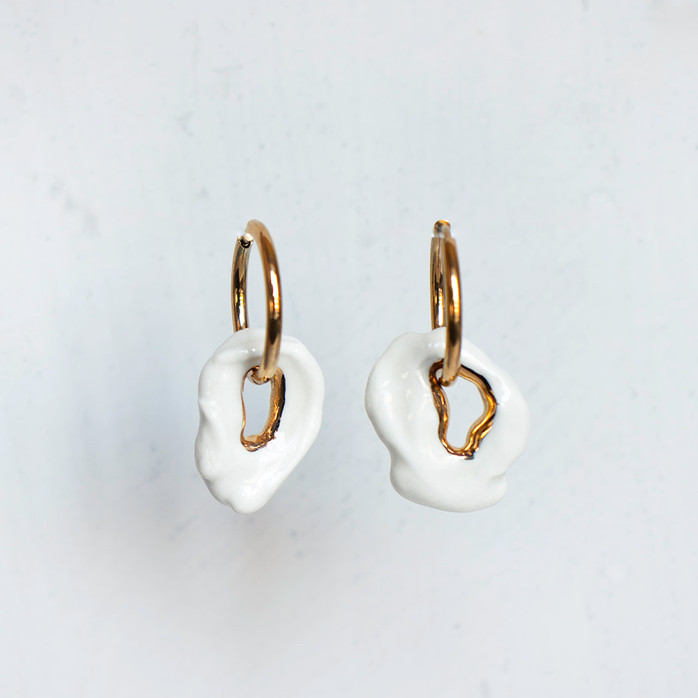 Porceliano auskarai White SB No. 2