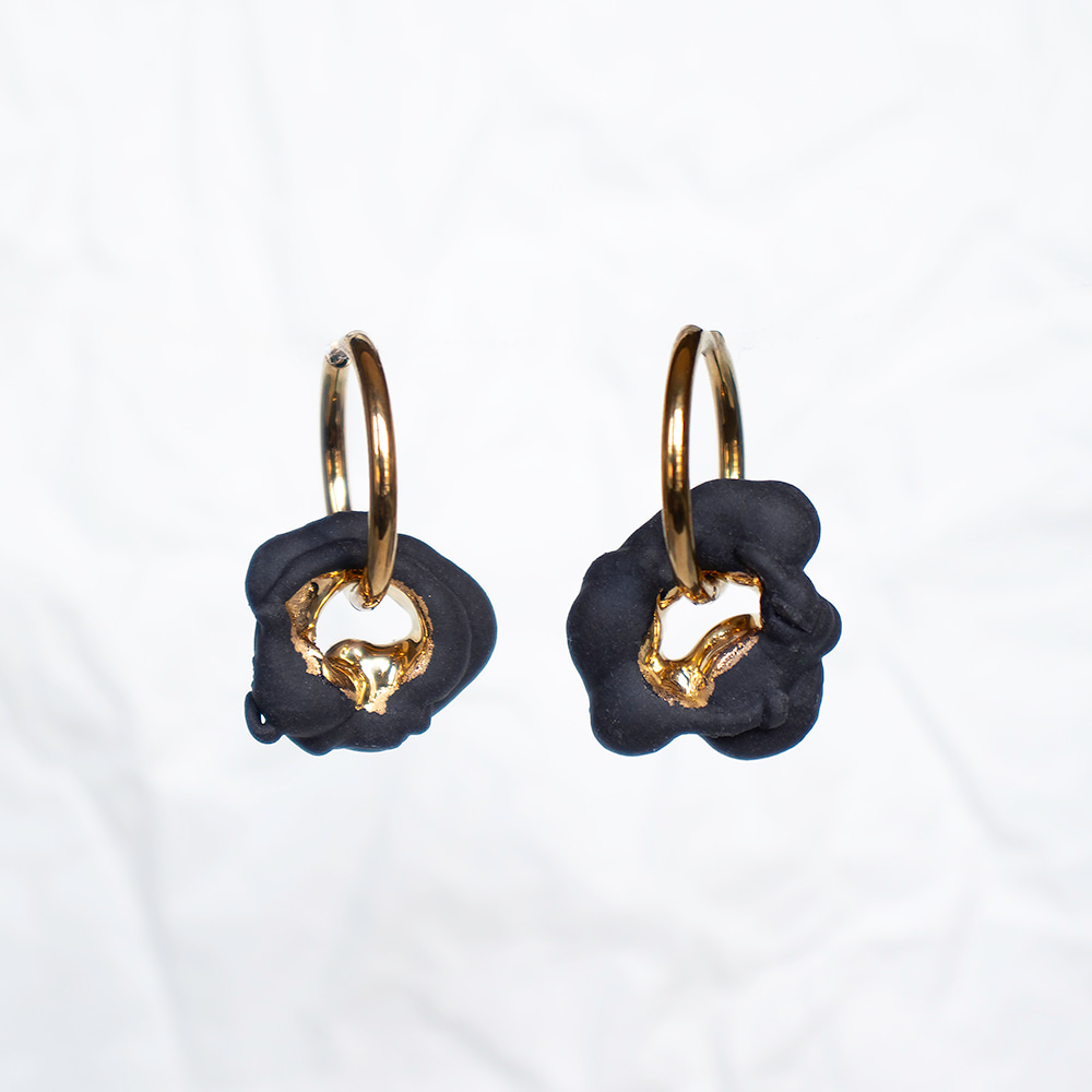 Porceliano auskarai Black SB No. 10