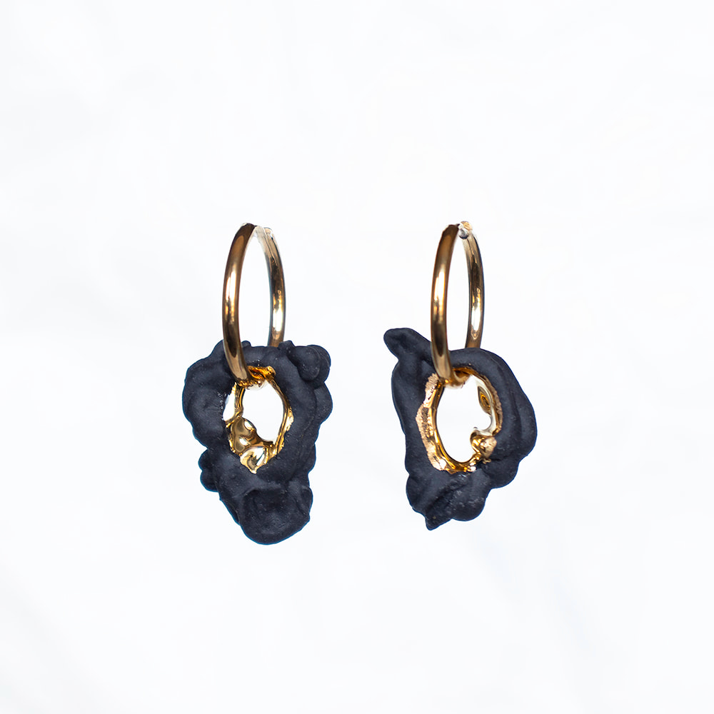 Porceliano auskarai Black SB No. 8