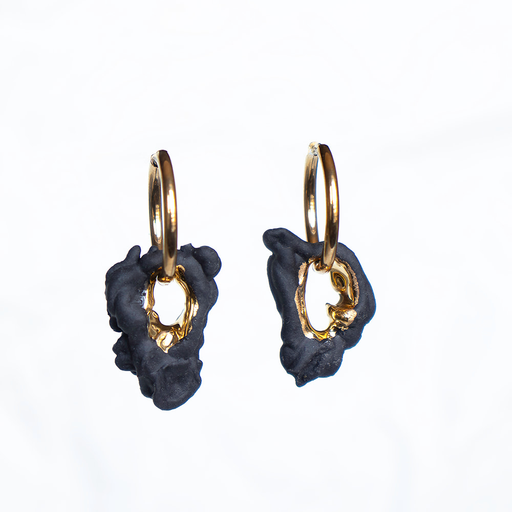 Porceliano auskarai Black SB No. 8 - Image 3