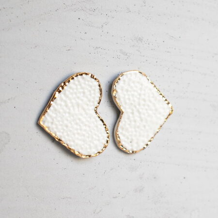 Porcelianiniai auskarai širdelės